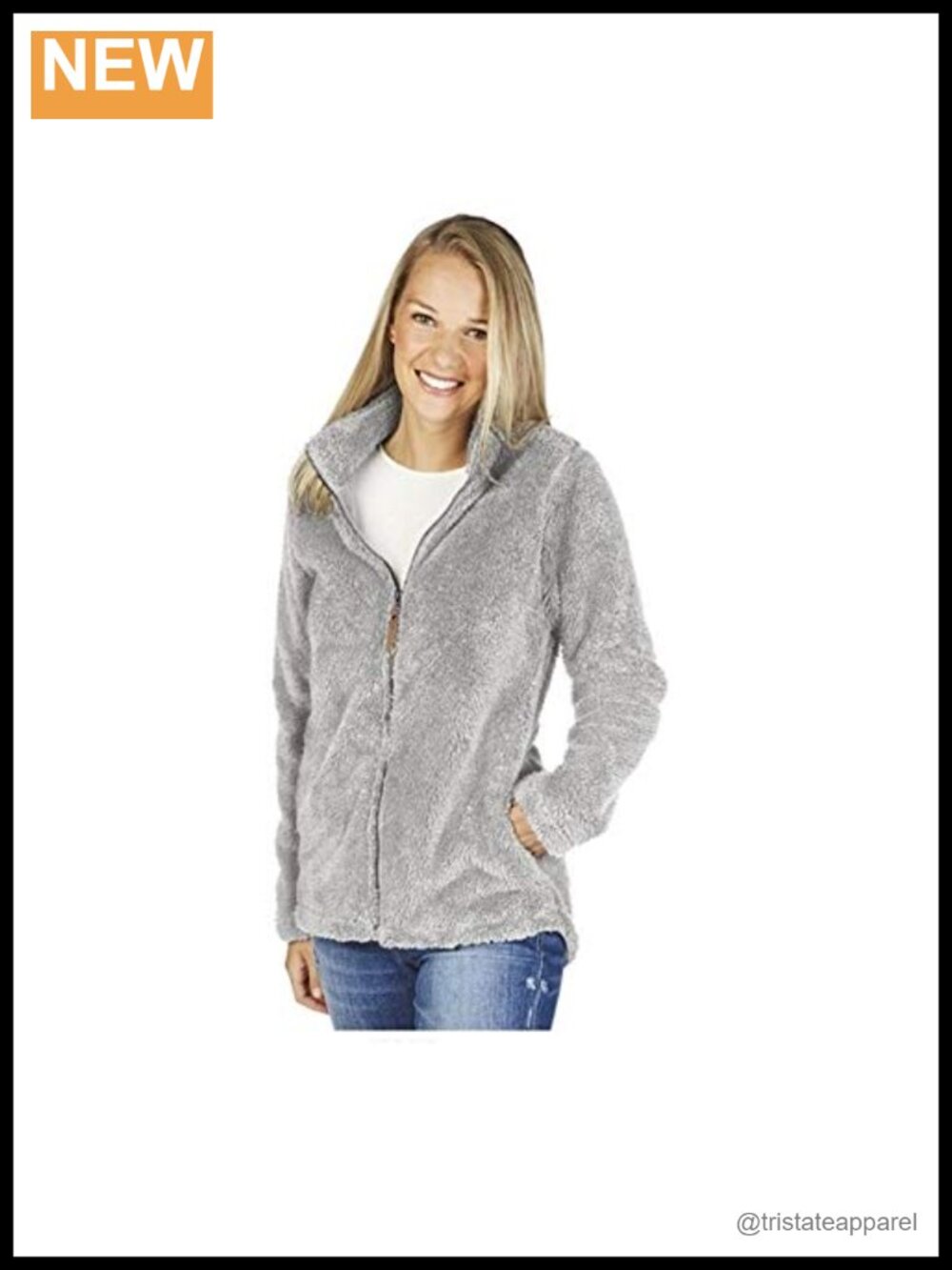 Women's Fleece Full Zip Jacket Pockets Stand Collar